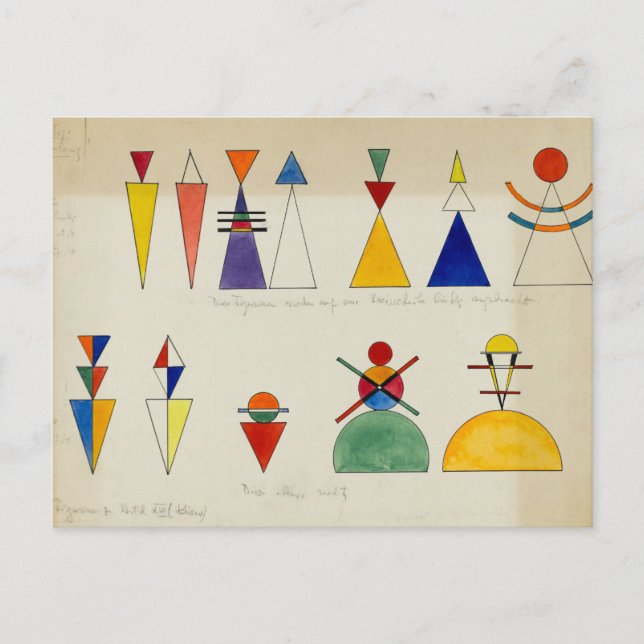 Cartão Postal Painting Figurines by Wassily Kandinsky (Frente)