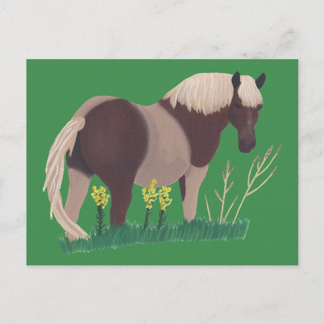 Cartão Postal Painting of Horse StandLooking (Pintura de Cavalo  (Frente)