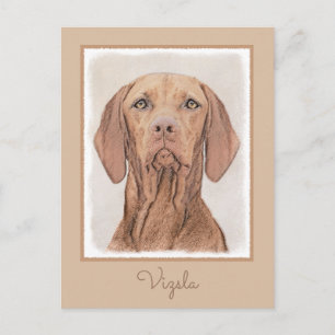 Cartão Postal Painting Vizsla - Arte de Cachorro Original