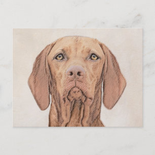 Cartão Postal Painting Vizsla - Arte de Cachorro Original
