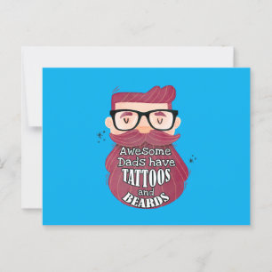 Cartão Postal Pais Incríveis Têm Tatuagens e Barbas