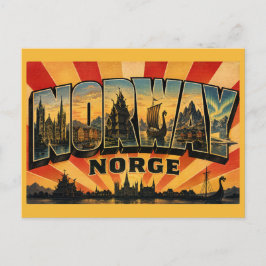 Cartão Postal País Noruega Vintage