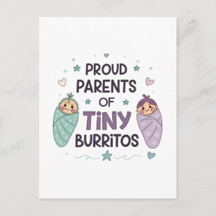 Cartão Postal Pais Orgulhosos de Pequenos Burritos Arte