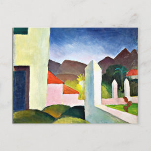 Cartão Postal Paisagem Africana, abstrato de August Macke