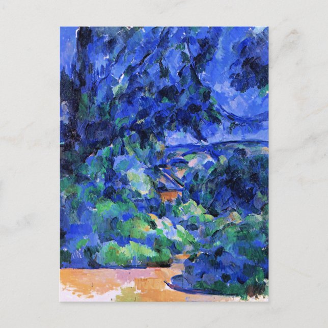 Cartão Postal Paisagem Azul por Paul Cezanne (Frente)
