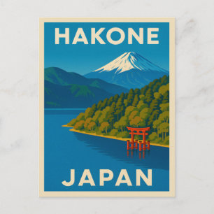 Cartão Postal Paisagem Cênnica do Japão na Viagens vintage Retro
