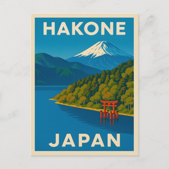 Cartão Postal Paisagem Cênnica do Japão na Viagens vintage Retro (Frente)