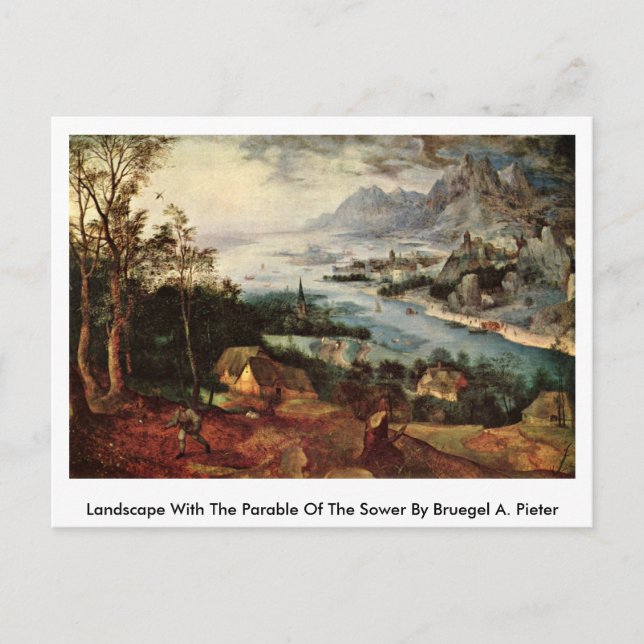 Cartão Postal Paisagem Com A Parábola Da Potência Por Bruegel (Frente)