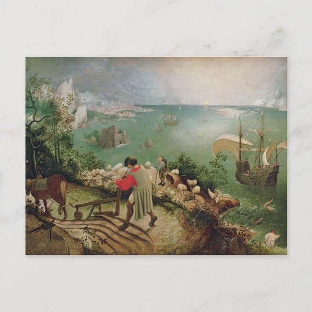 Cartão Postal Paisagem com a Queda de Ícaro, c.1555 (Frente)