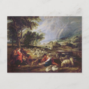 Cartão Postal Paisagem com arco-íris