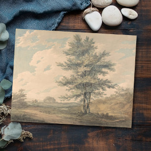 Cartão Postal Paisagem com árvores e figuras - Joseph Mallord