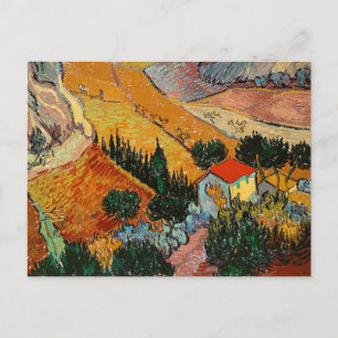 Cartão Postal Paisagem com Casa e Arador,