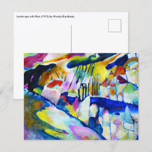 Cartão Postal Paisagem com Chuva por Wassily Kandinsky