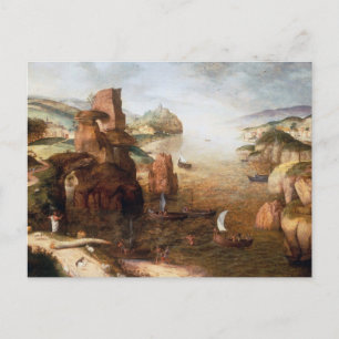 Cartão Postal Paisagem com Cristo por Bruegel, o Velho 