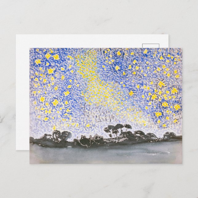 Cartão Postal Paisagem com estrelas | Henri Edmond Cross | (Frente/Verso)