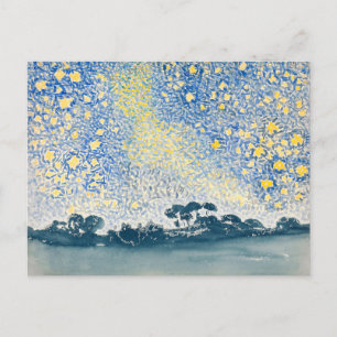 Cartão Postal Paisagem com Estrelas por Henri-Edmond Cross