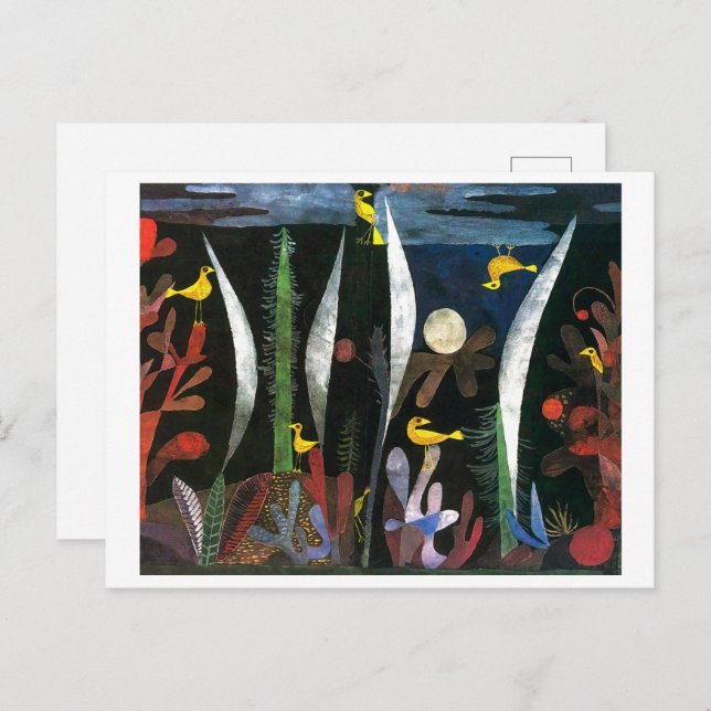Cartão Postal Paisagem com Pássaros Amarelos | Paul Klee | (Frente/Verso)