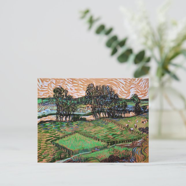 Cartão Postal Paisagem com Ponte sobre o Oise (Em pé/Frente)