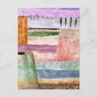 Cartão Postal Paisagem com Poplars - Paul Klee - Abstrato Art