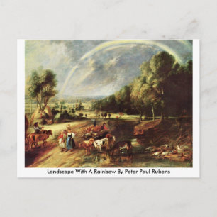 Cartão Postal Paisagem Com Um Arco-Íris De Peter Paul Rubens