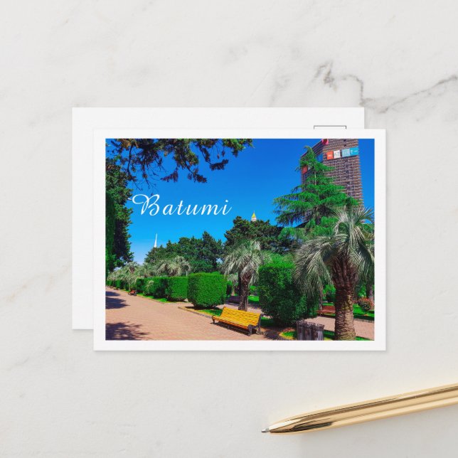 Cartão Postal Paisagem da Arquitetura do Batumi Georgia (Frente/Verso In Situ)