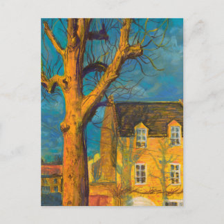 Cartão Postal Paisagem da Árvore Velha da Casa Amarela Normandia