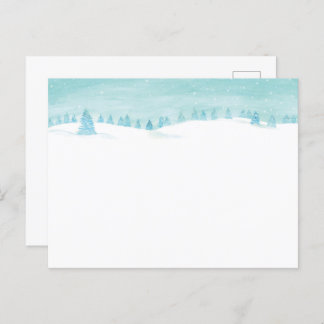 Cartão Postal Paisagem Da Floresta De Inverno De Neve Com Árvore