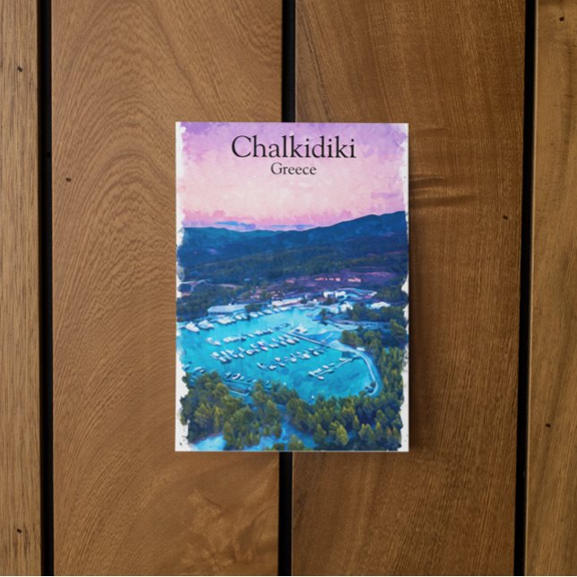 Cartão Postal Paisagem da Grécia de Calkidiki (chalkidiki greece postcard)