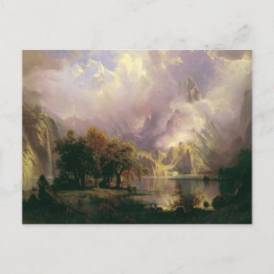 Cartão Postal Paisagem da montanha rochosa por Albert Bierstadt,