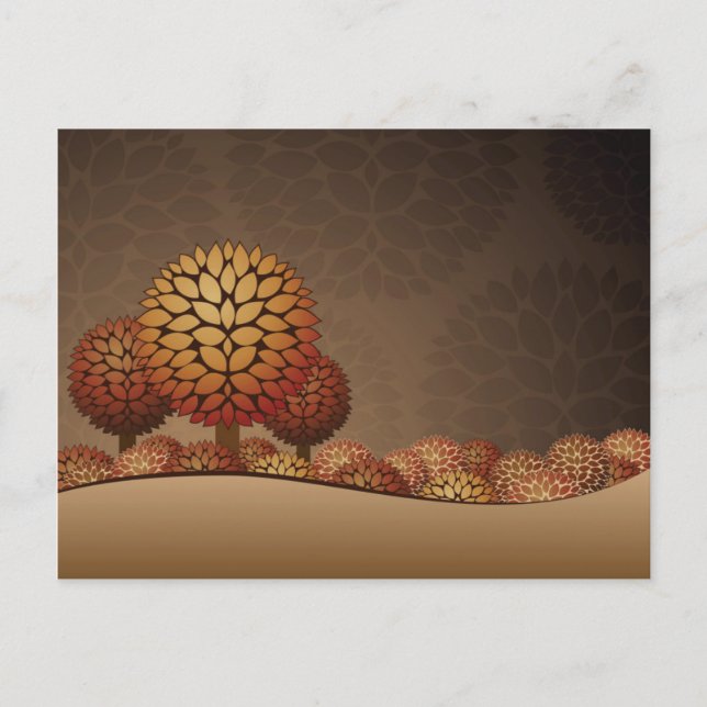 Cartão Postal Paisagem da Noite de outono. Abstrato (Frente)