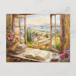 Cartão Postal Paisagem da Pintura da Toscana Itália Viagem Art