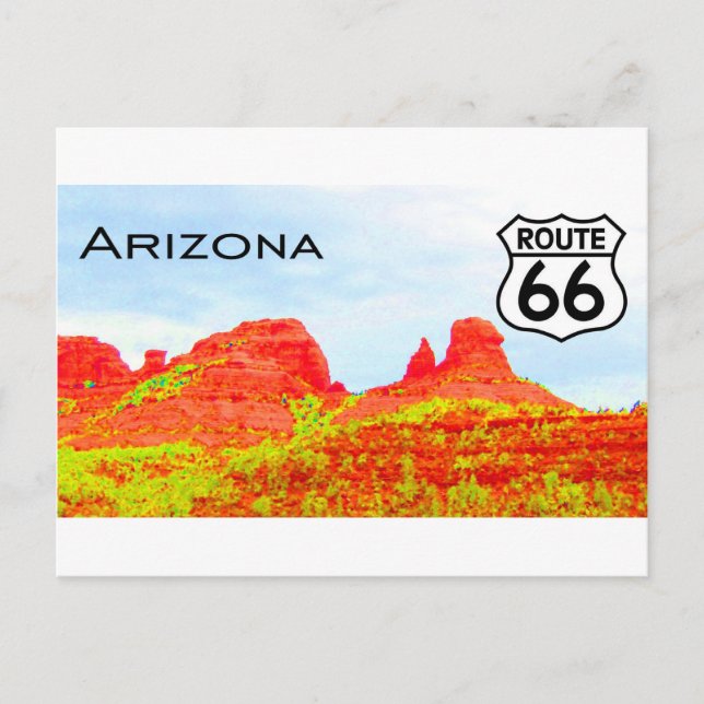Cartão Postal Paisagem da rota 66 da arizona (Frente)