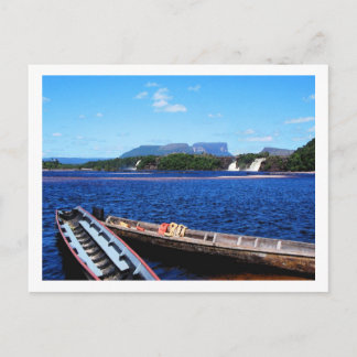 Cartão Postal Paisagem da selva da Venezuela com barcos
