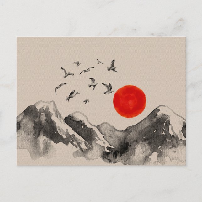 Cartão Postal Paisagem da Serenidade do Japonês (Frente)