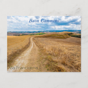Cartão Postal Paisagem da Toscana ao longo da via Francigena, It