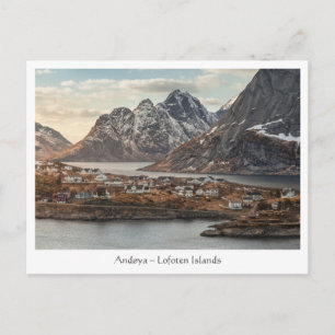 Cartão Postal Paisagem das Ilhas Andoya Lofoten