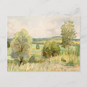 Cartão Postal Paisagem de Aquarela