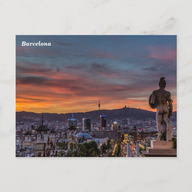 Cartão Postal Paisagem de Barcelona (Frente)