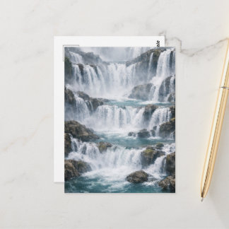 Cartão Postal Paisagem de Cachoeira Nebulosa