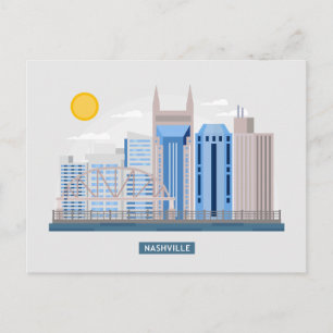 Cartão Postal Paisagem de Cidade do Skyline   Nashville, Tenness