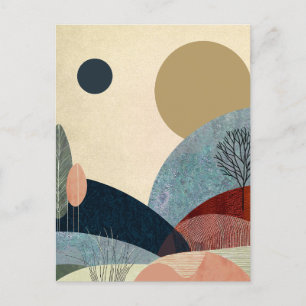 Cartão Postal Paisagem de Colinas Fantasia