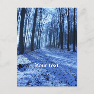 Cartão Postal Paisagem de inverno azul