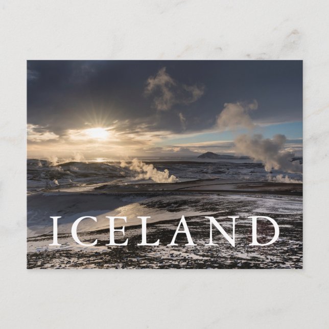 Cartão Postal Paisagem de Inverno Geotérmica (Frente)