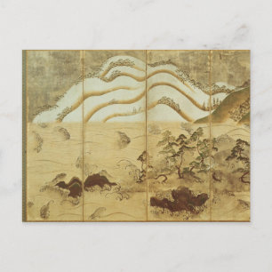 Cartão Postal Paisagem de inverno Lua