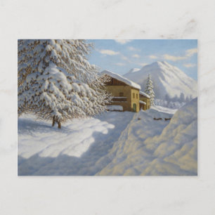 Cartão Postal Paisagem de Inverno Vintage Ivan Choultse