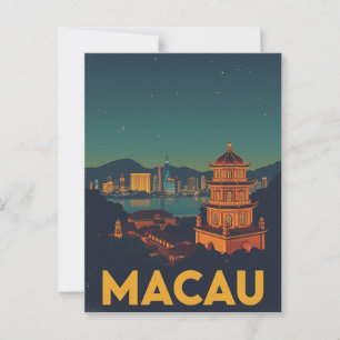 Cartão Postal Paisagem de Macau à noite