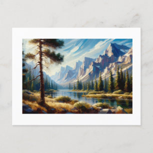 Cartão Postal Paisagem de Montana com Montanhas Rochosas,