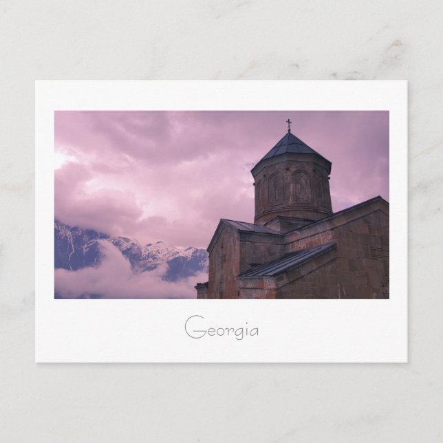 Cartão Postal Paisagem de montanha Kazbegi Georgia Gergeti (Frente)