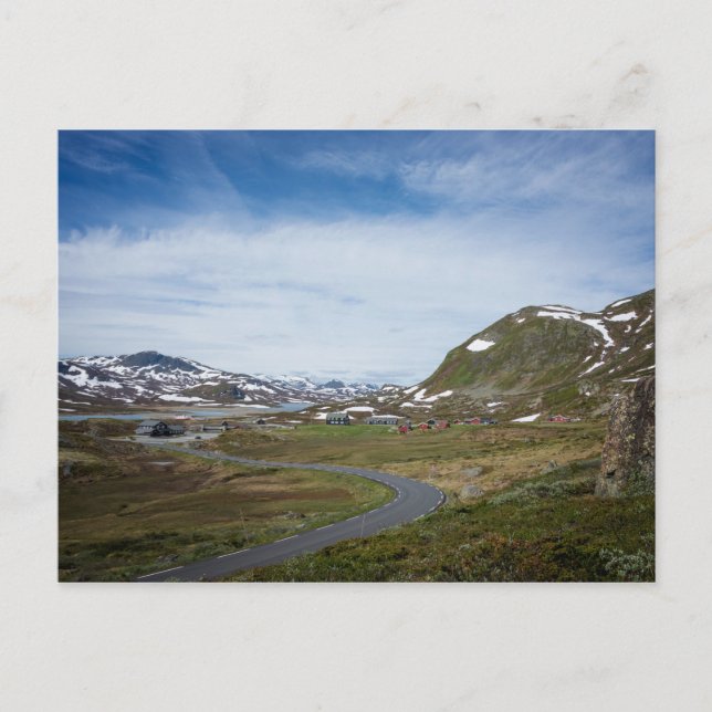 Cartão Postal Paisagem de montanha na Noruega (Frente)