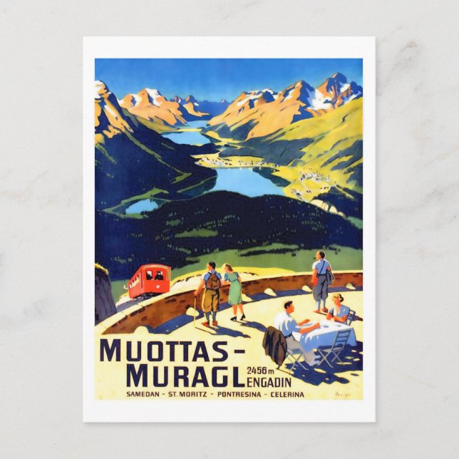 Cartão Postal Paisagem de Muottas Muragl, Suiça (Frente)